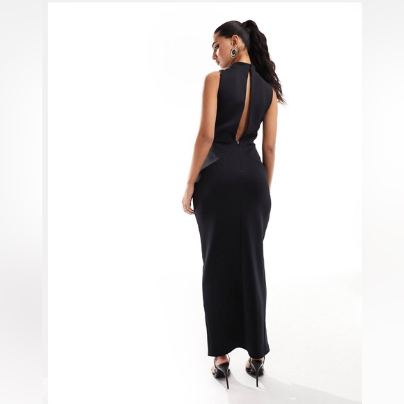 ASOS Design Hip Tuck High Neck MIDI Dress size 0 XS NWT - Picture 4 of 4